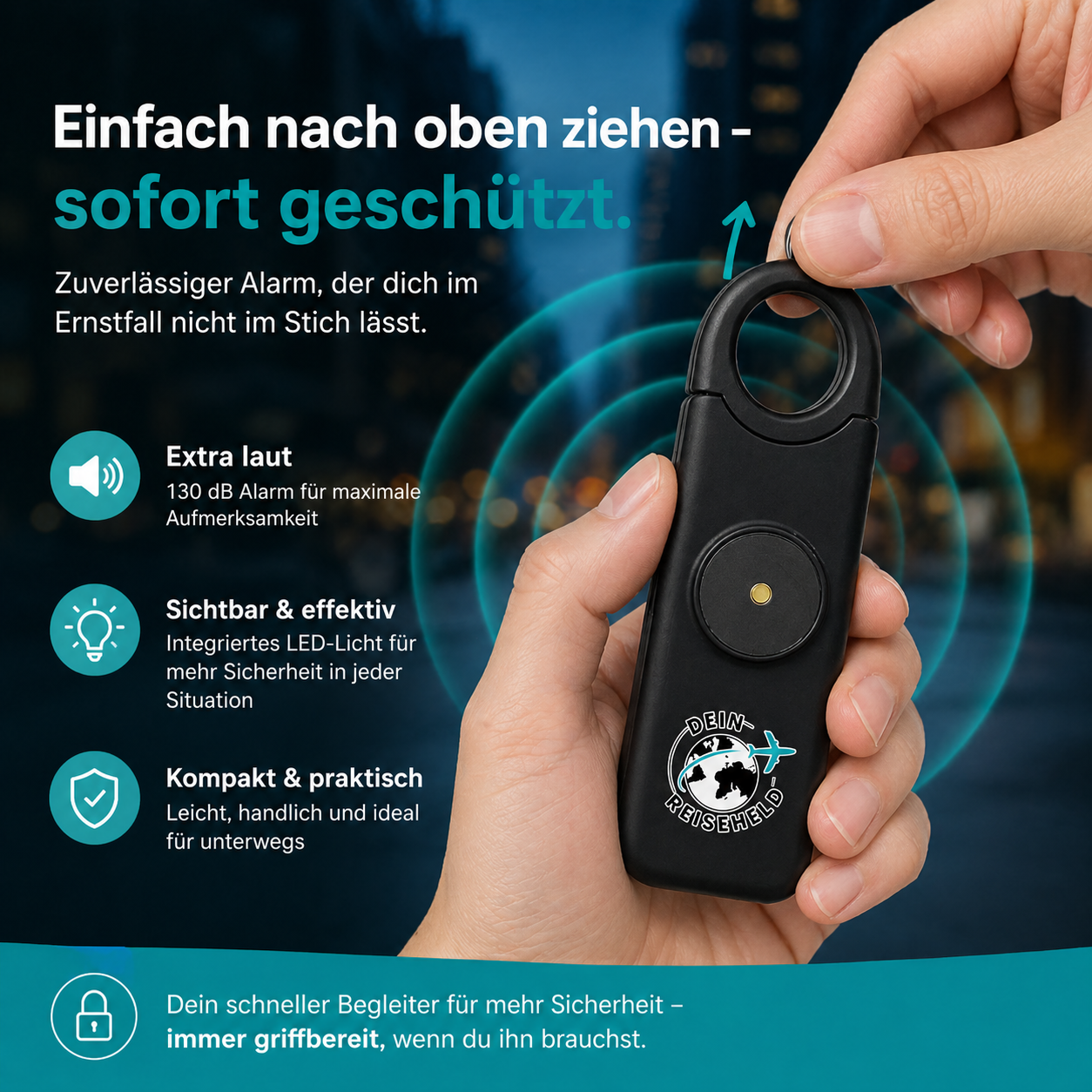 SOS-Taschenalarm für Frauen und Senioren