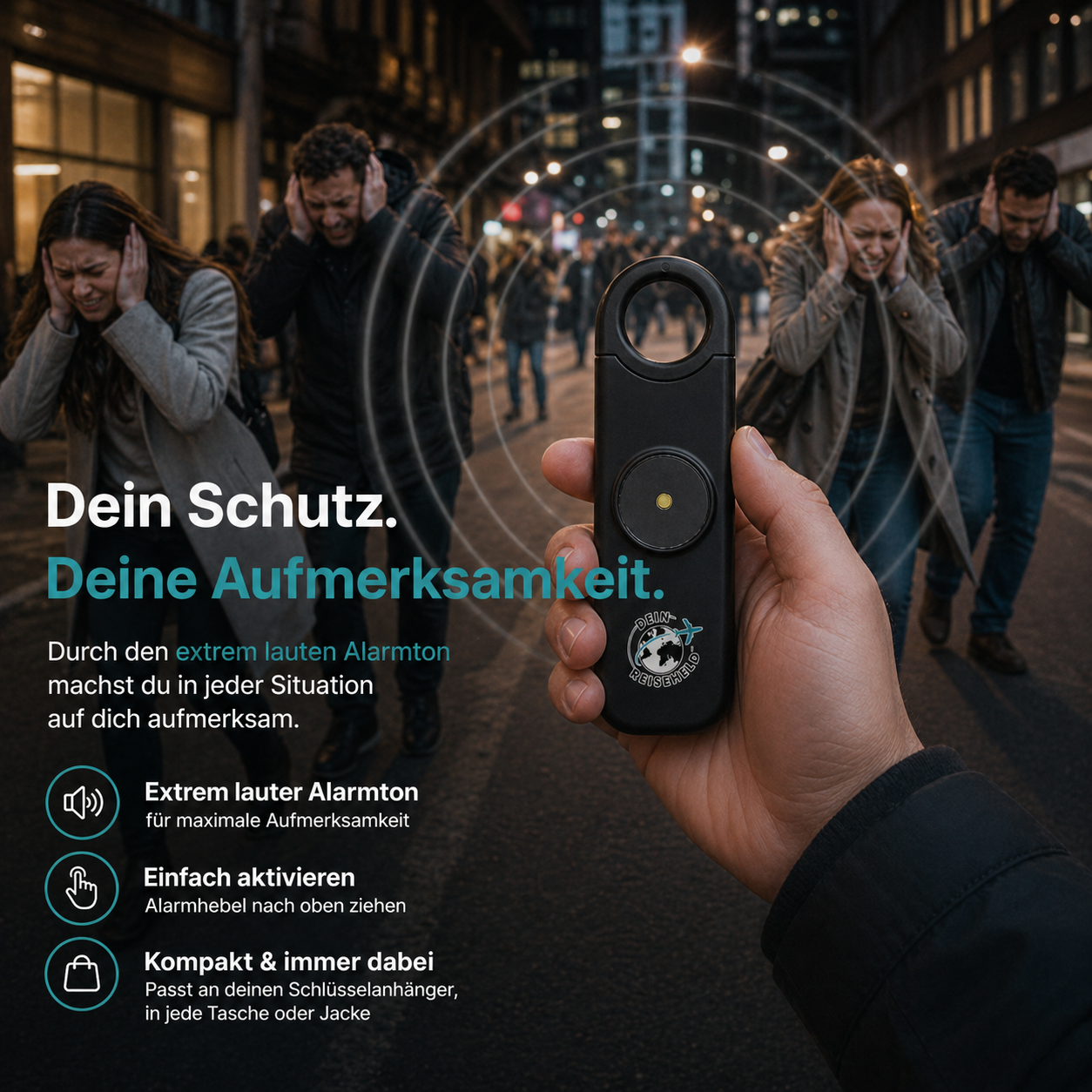 SOS-Taschenalarm für Frauen und Senioren